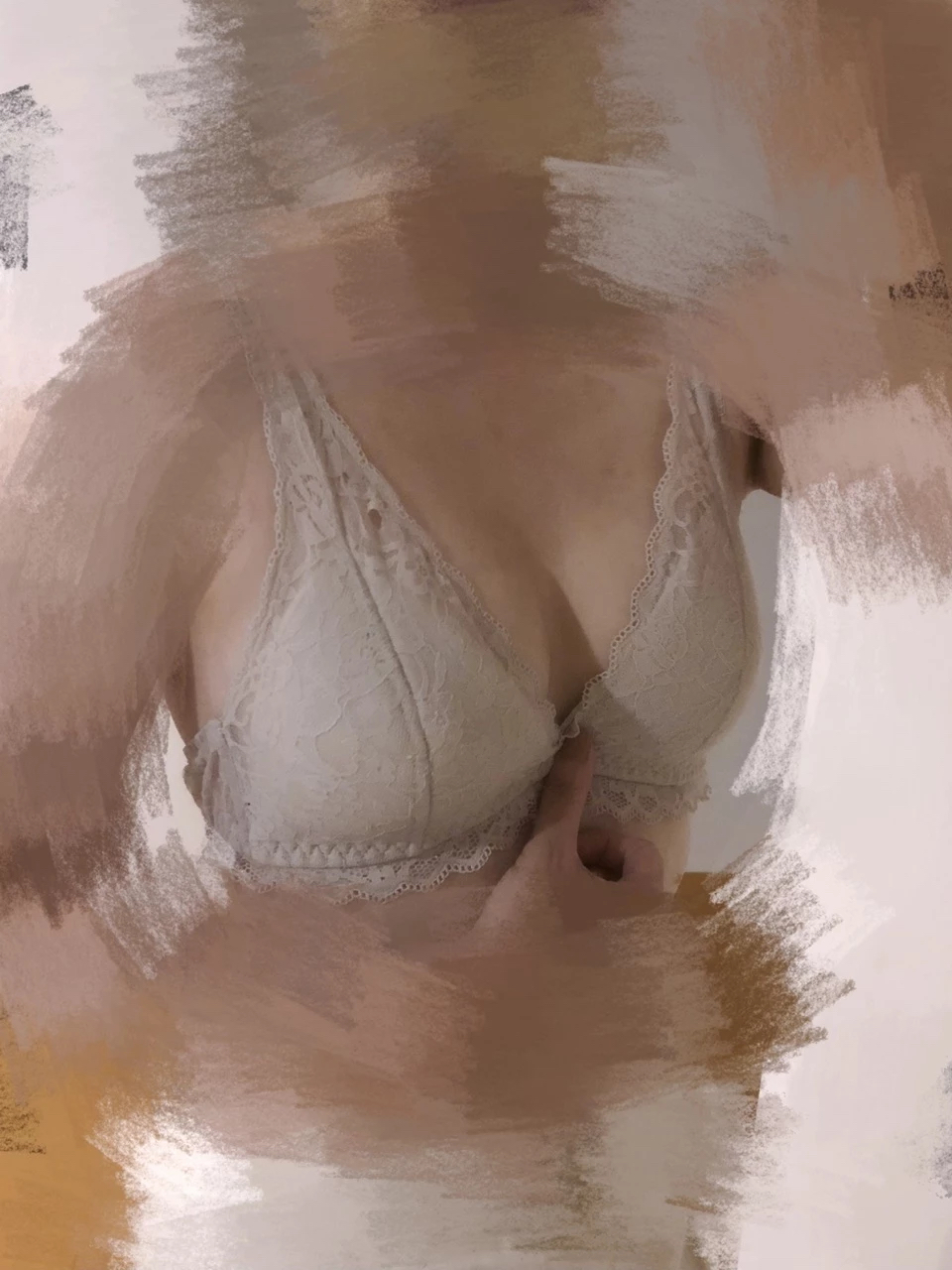 蕾絲內衣?（白）