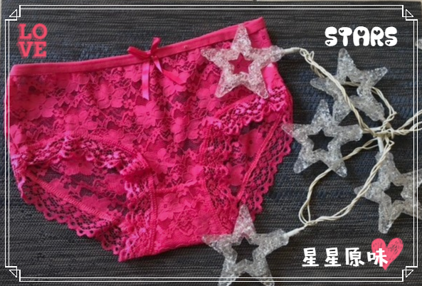✨星星原味⭐原味玫紅色全蕾絲蝴蝶結小褲褲(多色款)