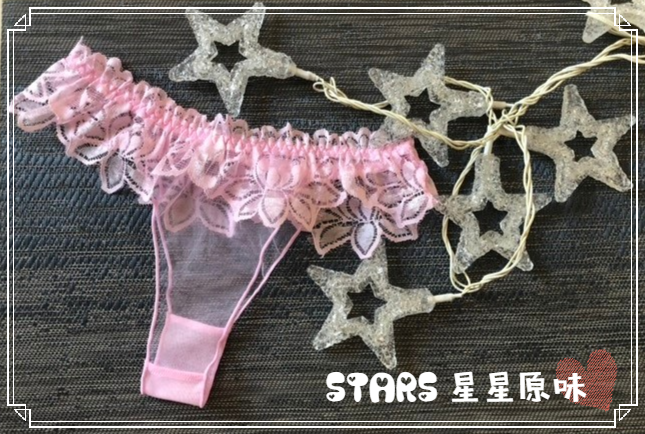 ✨星星原味⭐原味粉色低腰蕾絲T字小褲褲/丁字褲