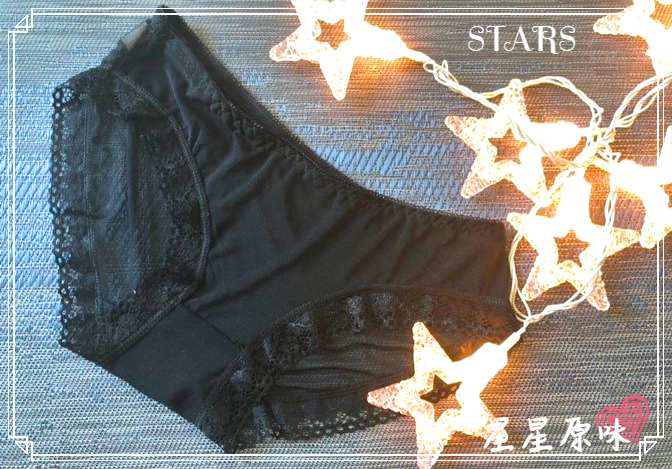 ✨星星原味⭐原味黑色蕾絲基本款三角褲